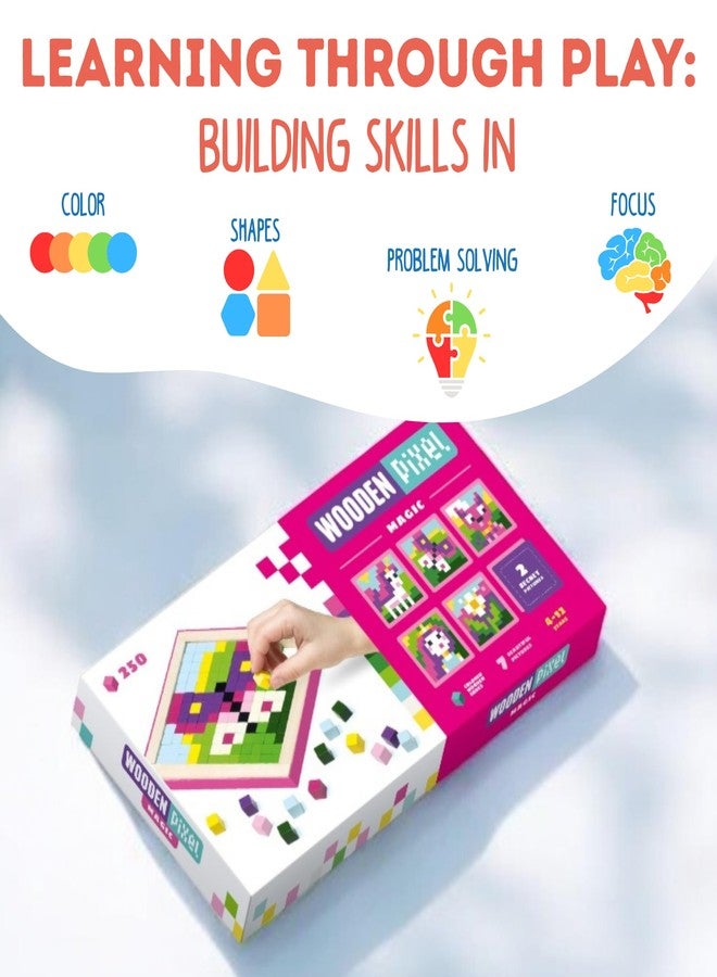 كيوبيكا مكعبات خشبية فسيفسائية من كيوبيكا - أحجية مونتيسوري للأطفال الصغار - أحجية خشبية مكونة من 250 قطعة للأطفال الصغار - أحجية تعليمية مناسبة للسفر للأطفال من عمر سنتين إلى أربع سنوات - خشب معتمد من مجلس رعاية الغابات، دهانات ألمانية مائية - Image 3